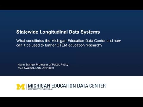 PEERS Data Hub webinar- Statewide Longitudinal Data Systems: Michigan Education Data Center