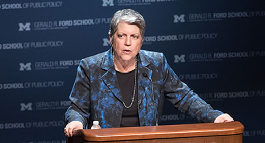 Michigan Daily covers Janet Napolitano's talk on politics and public service