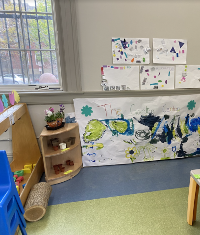 Pre-K classroom painting on wall